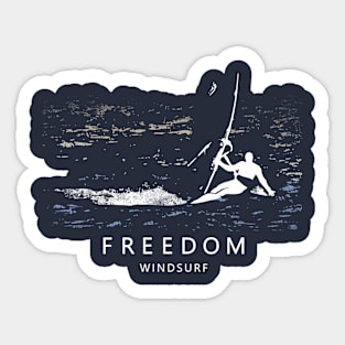 Windsurfing FREEDOM Windsurfer Planing over Ocean Sea Waves Sticker